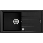 Lavello da incasso rettangolare nero con gocciolatoio Teka Stone 50 B-TG 1C 1E
