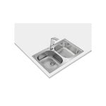 Lavello top-mount Teka UNIVERSE 80 T-XP 2C, acciaio inox, 2 vasche, 500 mm