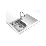 Fregadero Teka StarBright 45 E-XP 1C 1E Acero Inoxidable Rectangular 1 Seno Escurridor Derecho