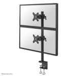 Supporto da scrivania Neomounts FPMA-D700DV per doppio monitor, 10-27"/6 kg, regolazione in altezza, VESA 75x75-100x100, nero