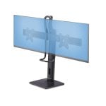 Ergonomischer Schreibtisch-Doppelmonitorhalter bis 27 Zoll, höhenverstellbar, VESA 75x75/100x100, schwarz
