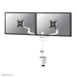 Supporto da scrivania Neomounts DS60-425WH2 per 2 monitor 17-27", bianco, regolabile, con gestione cavi