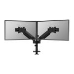 Supporto da scrivania Neomounts DS65S-950BL2 per doppio monitor 24-34" con molla a gas, Topfix, regolazione multipla, blocco a 180°, morsetto/vite, nero