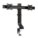 Ergonomischer SmartFit Monitorarm für 2 Monitore, höhenverstellbar, maximales Gewicht 8 kg, Bildschirmgröße bis 27", Tischklemme, Schwarz