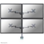 Supporto monitor Neomounts FPMA-D935D4 da scrivania, 4 schermi 10-27", argento