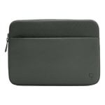 Custodia minimalista in poliestere riciclato per laptop fino a 14 pollici, verde, con tasca frontale e protezione impermeabile
