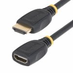 HDMI 2.0 Verlängerungskabel 1 m Schwarz, Stecker A auf Buchse A, 4K 60Hz, HDR, ARC, 18 Gbps, vergoldete Kontakte
