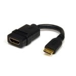 Adaptador HDMI StarTech 12,5cm Mini HDMI a HDMI 4K Chapado en Oro Negro