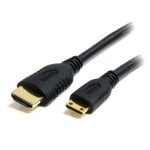 Hochgeschwindigkeits-HDMI-Kabel mit Ethernet 1 m - HDMI auf Mini HDMI - Stecker/Stecker, Schwarz