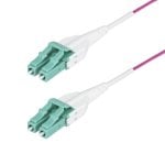 Cabo de Fibra Óptica Multimodo StarTech LC a LC OM4 2 m OFNR Uniboot Violeta 40G/100G