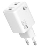 Cargador GaN Subblim 35W 2x USB-C PPS Power Delivery Compacto Blanco