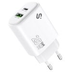 Ladegerät Subblim GaN 25W USB-C USB-A Power Delivery QC 3.0 Ultra Kompakt Weiß