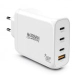 Cargador Urban Factory GPS14UF GaN 100W 3x USB-C 1x USB-A Carga Rápida Blanco