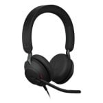 Auriculares Jabra Evolve2 40 SE con cable USB-A/USB-C para oficina y llamadas estéreo negros