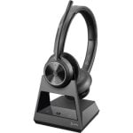 Kopfhörer Poly Savi 7320 Stereo Wireless DECT für Büro und Callcenter mit Geräuschfilter Schwarz
