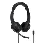 Auriculares Kensington H1000 con cable USB-C para llamadas y música con cancelación de ruido negros