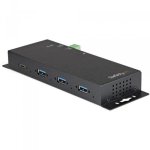 Concentrador USB-C Industrial StarTech 4 Puertos 10Gbps Metal Negro