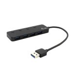 Hub USB QUO I-Tec 4 Puertos USB 3.2 Gen 1 5 Gbps Metal Interruptores LED Negro