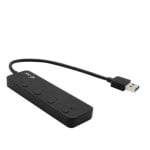 Hub USB QUO I-Tec 4 Puertos USB 3.2 Gen 1 5 Gbps Metal Interruptores LED Negro