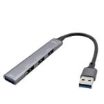 Hub USB i-tec Metal 4 Puertos 1x USB 3.0 + 3x USB 2.0 Autoalimentado Gris Carcasa Metálica