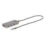 Dock USB-C StarTech 3 monitores triple 4K 100W HDMI DisplayPort USB 3xA Ethernet Gris