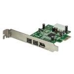 Erweiterungskarte StarTech.com PEX1394B3 PCIe 2x FireWire 800 1x FireWire 400 TI XIO2213B intern grün