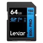 Tarjeta SD Lexar High-Performance 800xPRO 64GB SDXC UHS-I 150 MB/s Clase 10 U3 V30 Negra