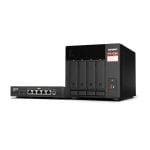 NAS Torre QNAP Ryzen Embedded V1500B 8GB DDR4, Bundle TS-473A + QSW-1105-5T, 2x2.5GbE, Soporte M.2, RAID avanzado