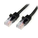 Cable de red StarTech.com 45PAT3MBK Cat5e 3m Negro U/UTP RJ-45 Snagless PoE