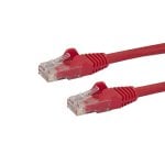 Cable de red StarTech Cat6 0,5m Rojo RJ45 UTP sin enganches cobre 24AWG