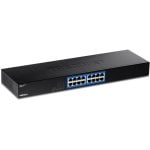 Switch Trendnet TEG-S17 Gigabit Ethernet 16 portas montagem rack full duplex sem ventoinha
