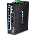 Switch Trendnet TI-G102 10 Portas Gigabit Industrial reforçado Full Duplex IP30 DIN-Rail
