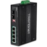 Commutateur industriel Trendnet TI-PG62B 4 ports Gigabit PoE+ 2 SFP 120 W IP30 DIN