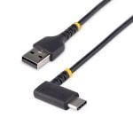 Cable USB-C a USB-A 0,15m StarTech acodado resistente carga rapida 3A negro