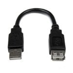 Cable USB de extensión StarTech USB2.0 0,15m macho a hembra negro níquel