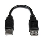 USB-Verlängerungskabel StarTech USB 2.0 0,15 m Stecker Buchse schwarz vernickelt