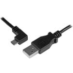 Cable USB Micro-USB StarTech.com USBAUB2MLA 2m Negro Conector Acodado Alta Potencia