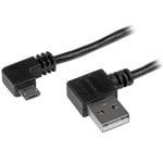 Cable USB Micro-USB 2.0 StarTech 2m Conectores Acodados Derecho Macho Negro