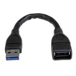 Cable USB StarTech.com USB-A a USB-C 15cm Carga Rápida 3A Fibra Aramida Negro
