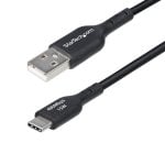 Cabo USB StarTech.com USB-A para USB-C 1 m 3A Revestimento TPE Preto