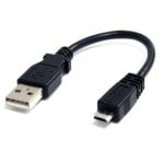Cabo USB StarTech UUSBHAUB6IN 15cm USB A Macho para Micro USB B Macho Preto Transferência 0,48 Gbit/s