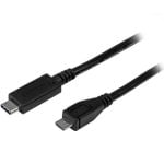 Cabo USB-C StarTech.com USB 3.2 Gen 2 0,5m Preto 100W 10Gbps Acodado Power Delivery