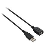 Cable USB V7 3 m Negro Extensión USB 2.0 A Macho a Hembra Níquel