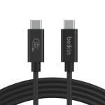 Cable USB C Belkin INZ004BT2MBK 2 m USB4 Gen 2x2 20 Gbit/s Reforzado Negro