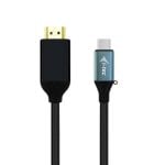 Cabo Adaptador USB-C i-tec HDMI 4K 2m Preto Compatível Thunderbolt 3 Plug & Play