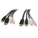 Cavo KVM DisplayPort StarTech DP4N1USB6 USB audio microfono 1,83 m nero