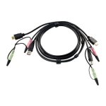 Cable KVM Aten HDMI USB 1,8 m Noir avec audio USB A/USB B 2x3,5 mm mâle