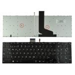 Tastiera per laptop Toshiba Satellite S50-a S50d-a S50dt-a S50t-a S55-a, nera, retroilluminata