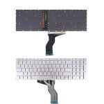 Clavier pour ordinateur portable HP Pavilion 15-bs, rétroéclairé, argent