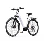 Bicicleta eléctrica QUO Onesport OT07 motor central 250 W batería 36 V 14 Ah 27.5” frenos hidráulicos blanca
